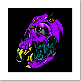 Regal Purple Demon Skull Posters and Art